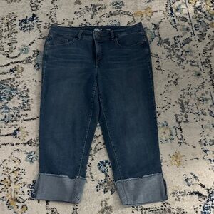 Style & Co. Dark Blue Cuffed Cropped Jeans